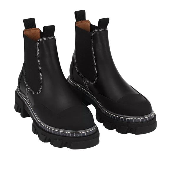 NEW GANNI women low cleated chelsea boot in black - Picture 3 of 4